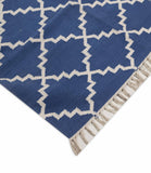 Bloom Craft Collection Handwoven Indigo Cotton Rug