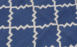 Bloom Craft Collection Handwoven Indigo Cotton Rug