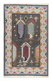 Art kilim style flat woven woollen durrie rug