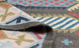 Art kilim style flat woven woollen durrie rug