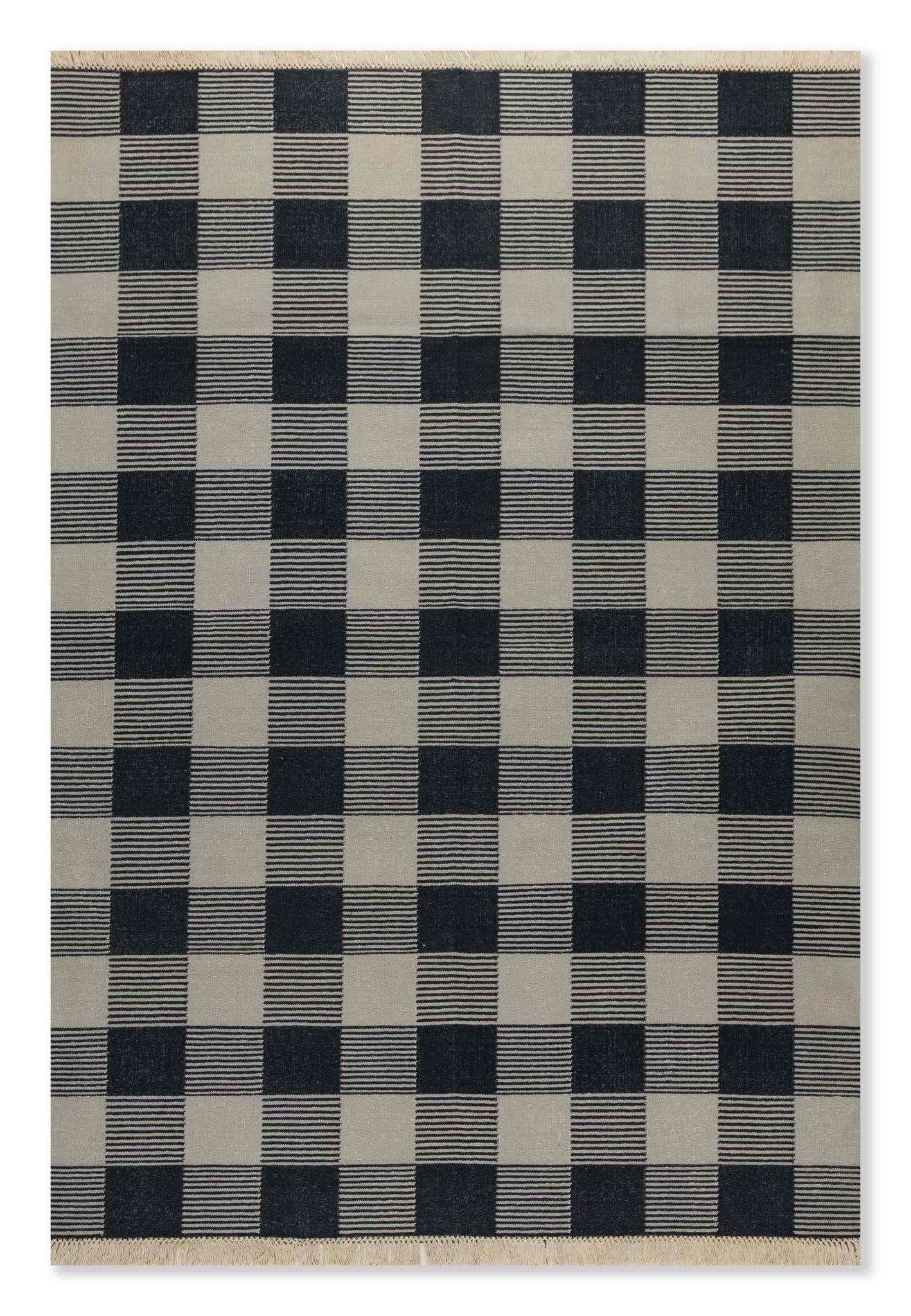 Geometrical Flat Woven Kilim Style Cotton Rug