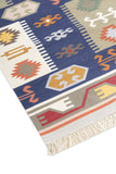 Art kilim style flat woven cotton durrie rug