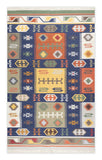 Art kilim style flat woven cotton durrie rug
