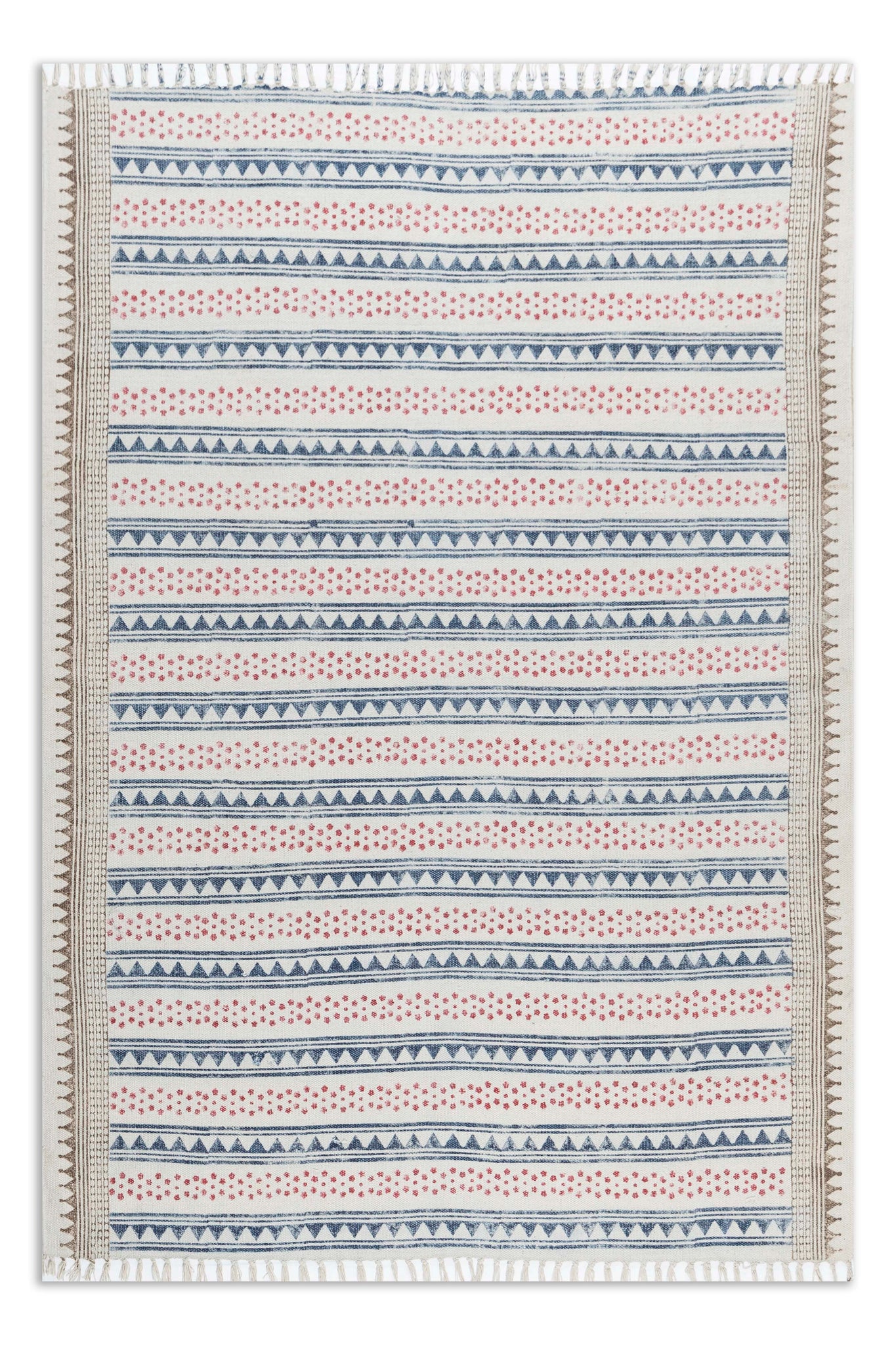 Cotton Hand Block Printed Durrie Rugs