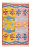 Art kilim style flat woven woollen durrie rug