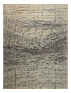 Modern Style Hand Knotted Wool Viscose Carpet
