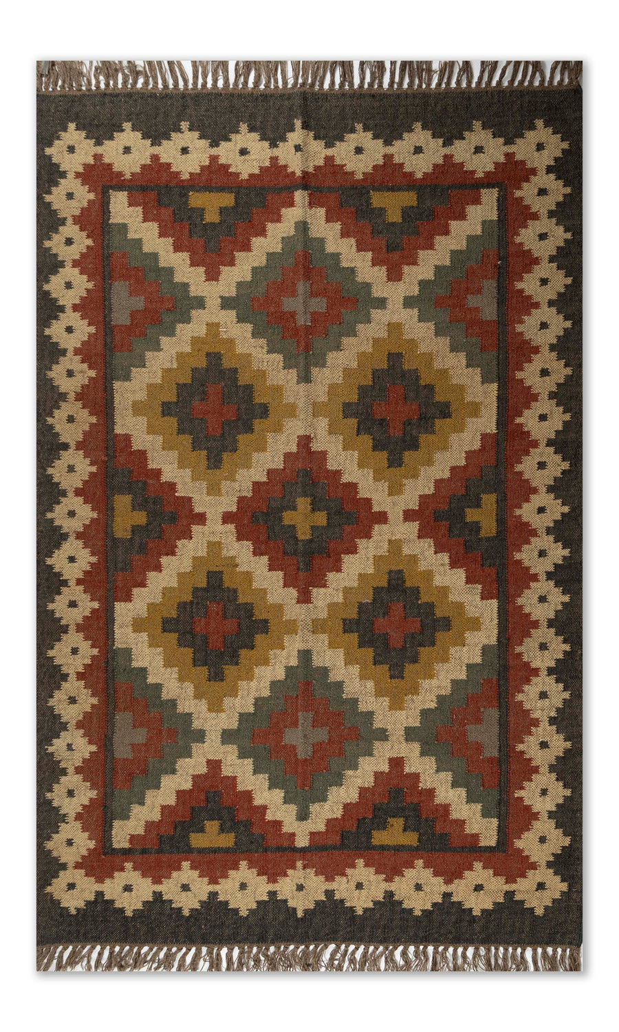 Kilim Style Hand Woven Jute Rug