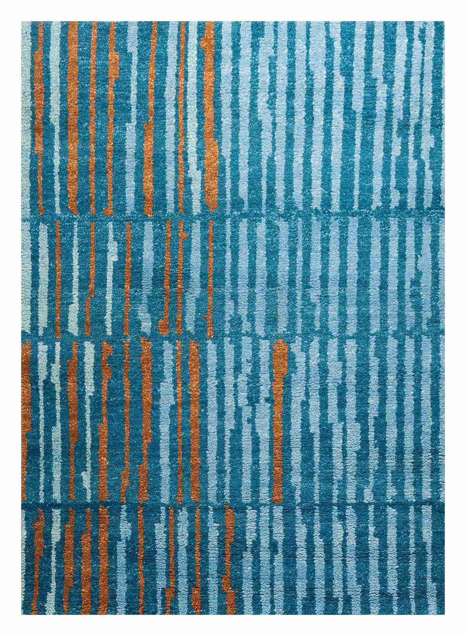 Elementry Geometrical Wool Hand Knotted Carpet