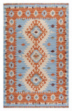 Geometrical Flat Woven Kilim Style Wool Rug