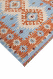 Geometrical Flat Woven Kilim Style Wool Rug