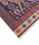Art kilim style flat woven cotton durrie rug