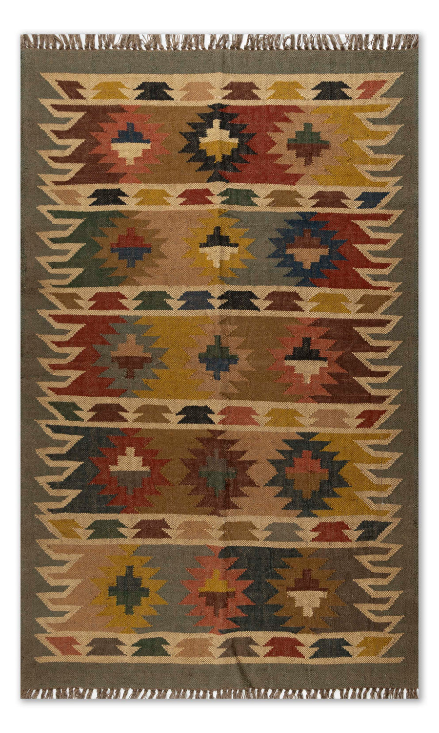 Kilim Style Hand Woven Jute Rug