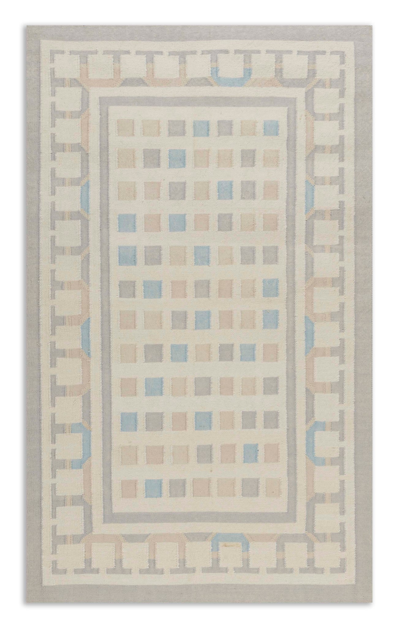 Geometrical Flat Woven Kilim Style Cotton Rug