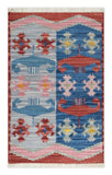 Art kilim style flat woven woollen durrie rug