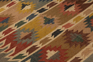 Kilim Style Hand Woven Jute Rug