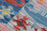 Art kilim style flat woven woollen durrie rug