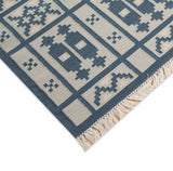 Art kilim style flat woven cotton durrie rug