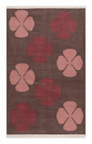 Mid Century style flat woven cotton durrie rug