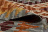 Geometrical Flat Woven Kilim Style Wool Rug