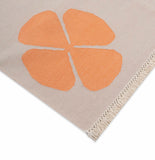 Mid Century style flat woven cotton durrie rug