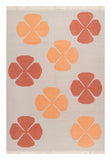 Mid Century style flat woven cotton durrie rug