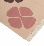 Mid Century style flat woven cotton durrie rug