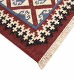 Art kilim style flat woven woollen durrie rug