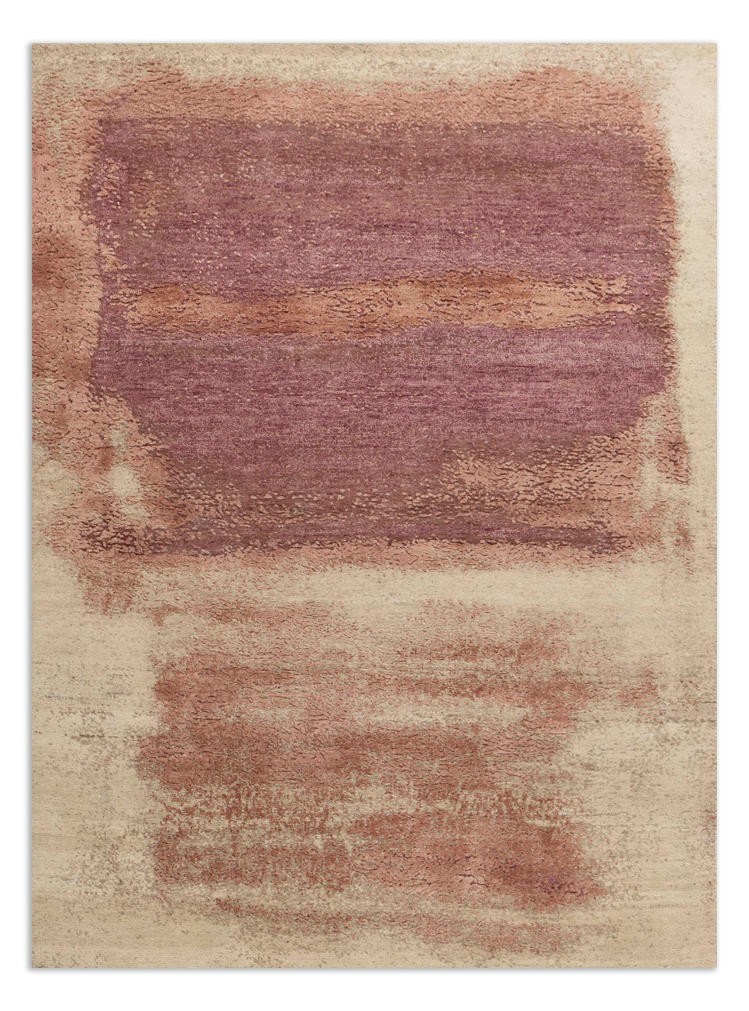 Modern Style Hand Knotted Wool Viscose Carpet