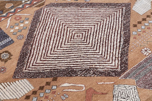 Modern Style Hand Knotted Wool Viscose Carpet