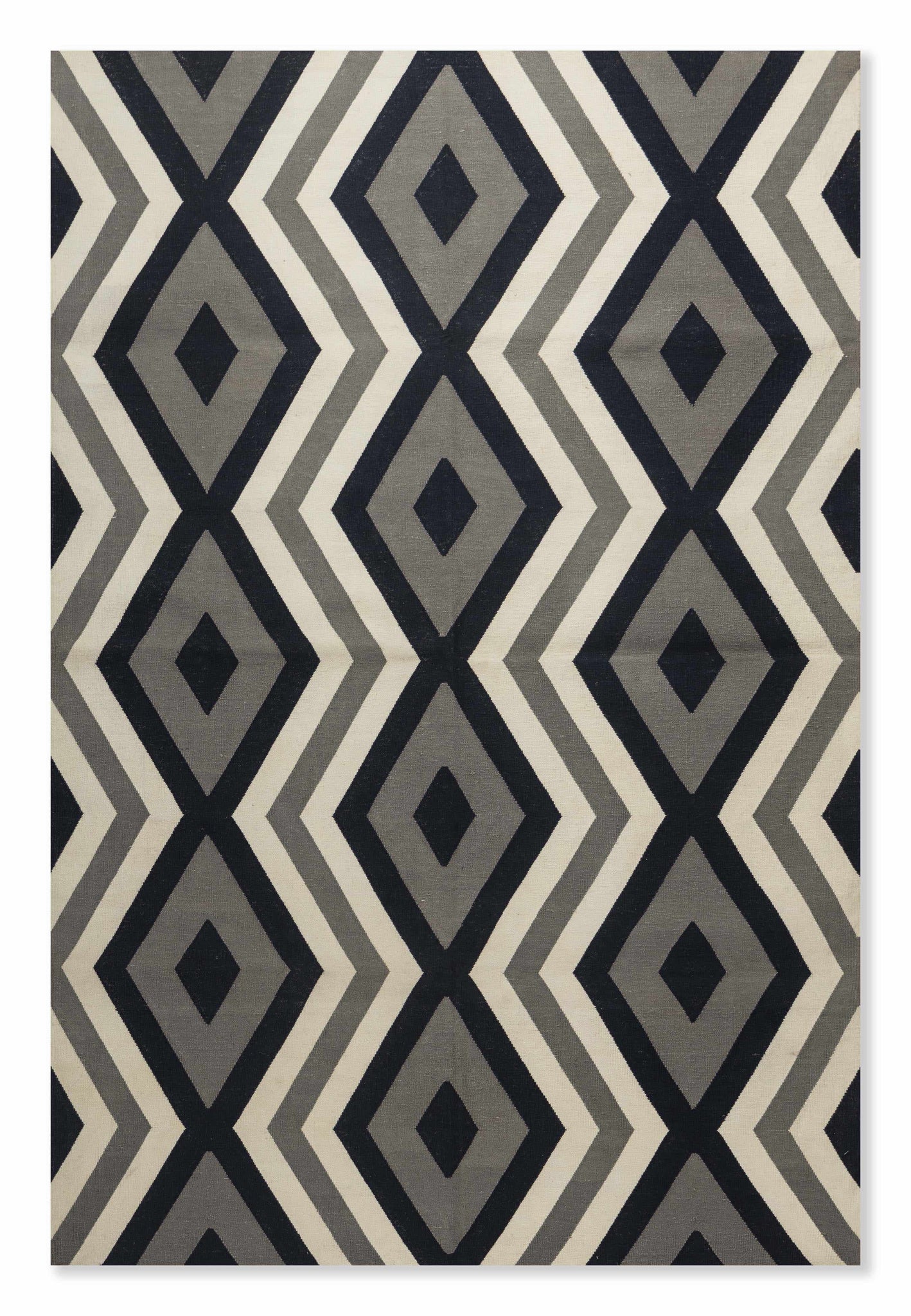 Lattice Geometric Cotton Rug