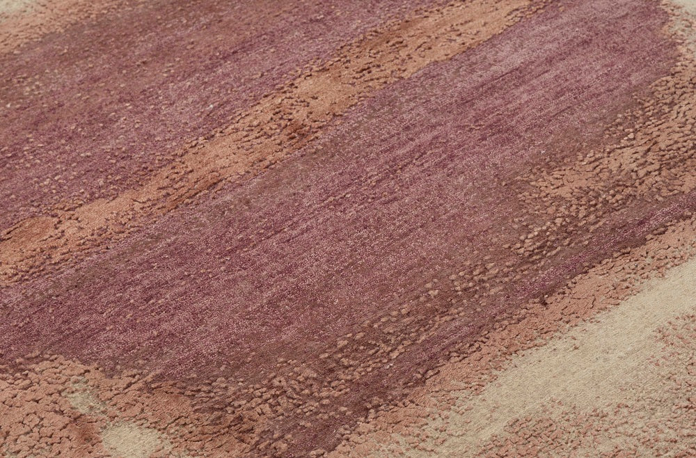 Modern Style Hand Knotted Wool Viscose Carpet