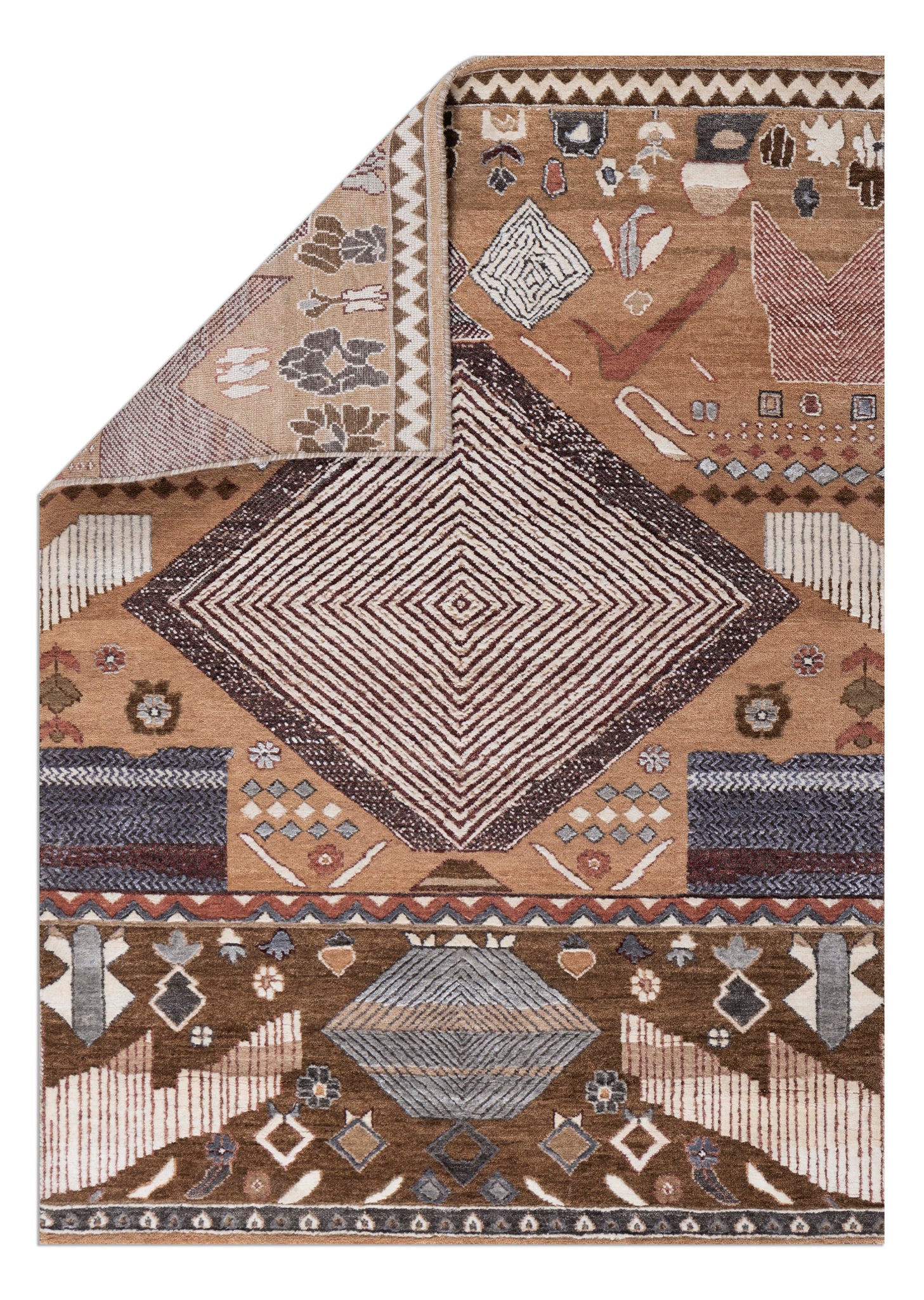 Modern Style Hand Knotted Wool Viscose Carpet