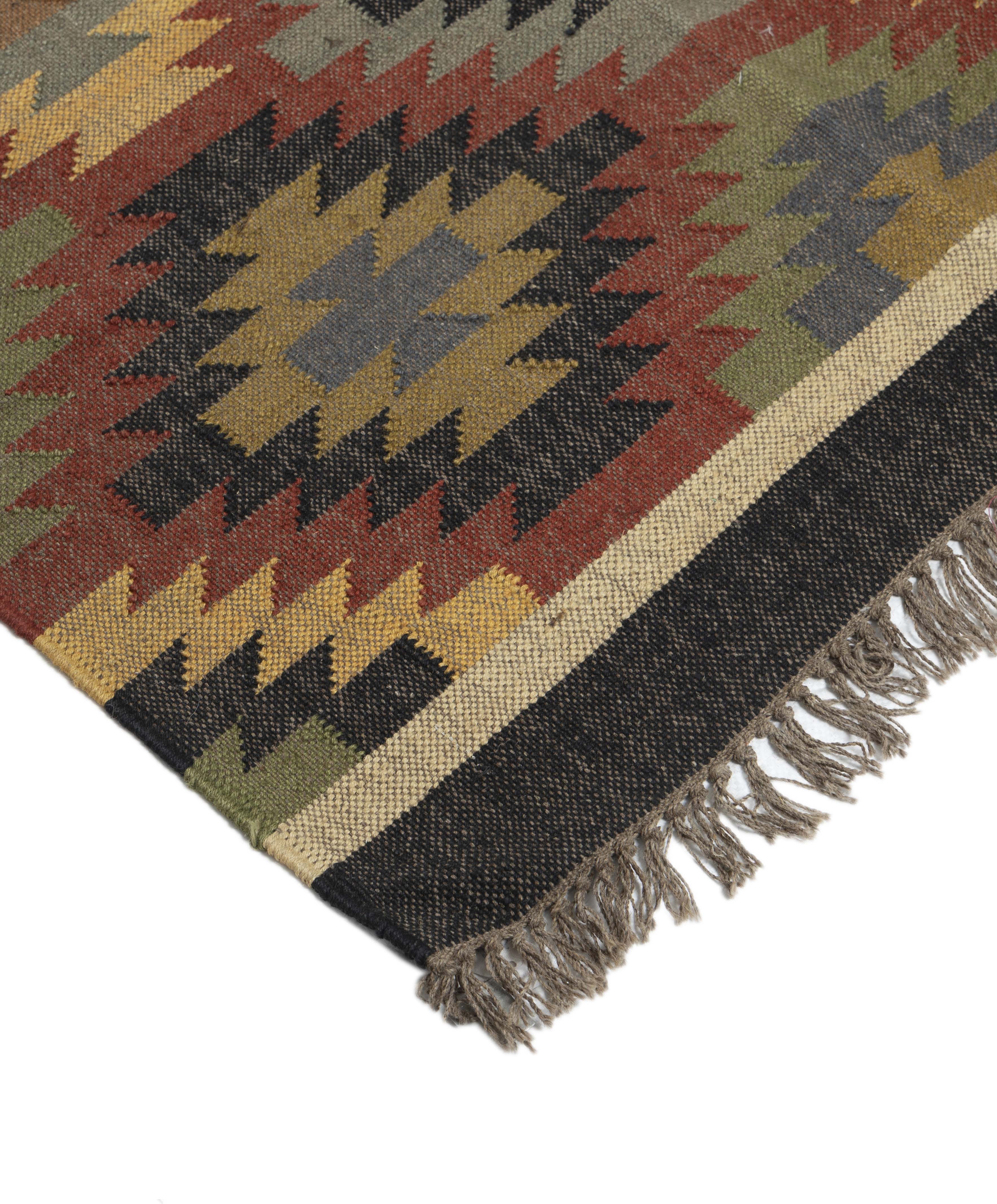 Kilim Style Hand Woven Jute Rug