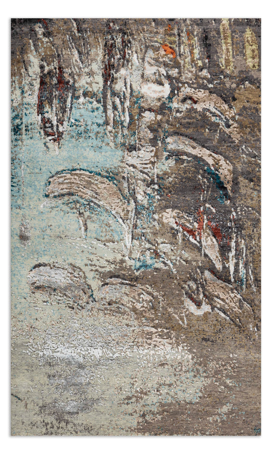 Modern Style Hand Knotted Wool Viscose Carpet