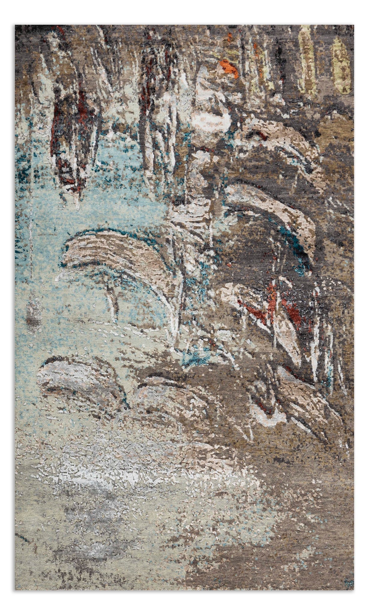 Modern Style Hand Knotted Wool Viscose Carpet