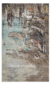 Modern Style Hand Knotted Wool Viscose Carpet
