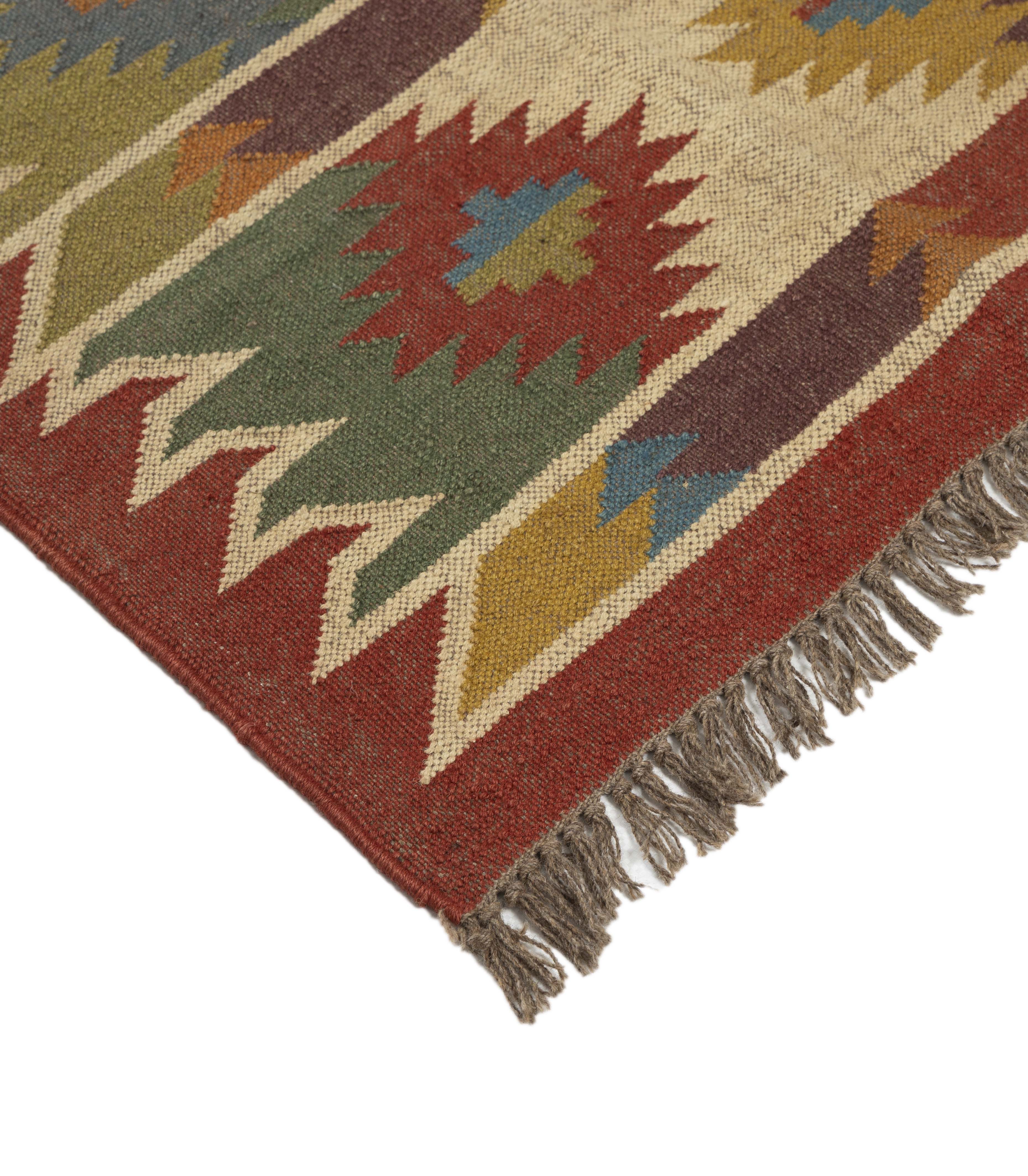 Kilim Style Hand Woven Jute Rug