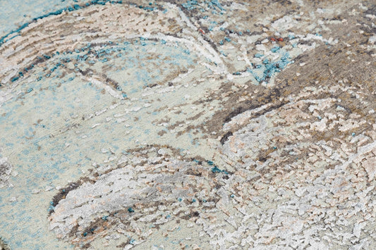 Modern Style Hand Knotted Wool Viscose Carpet