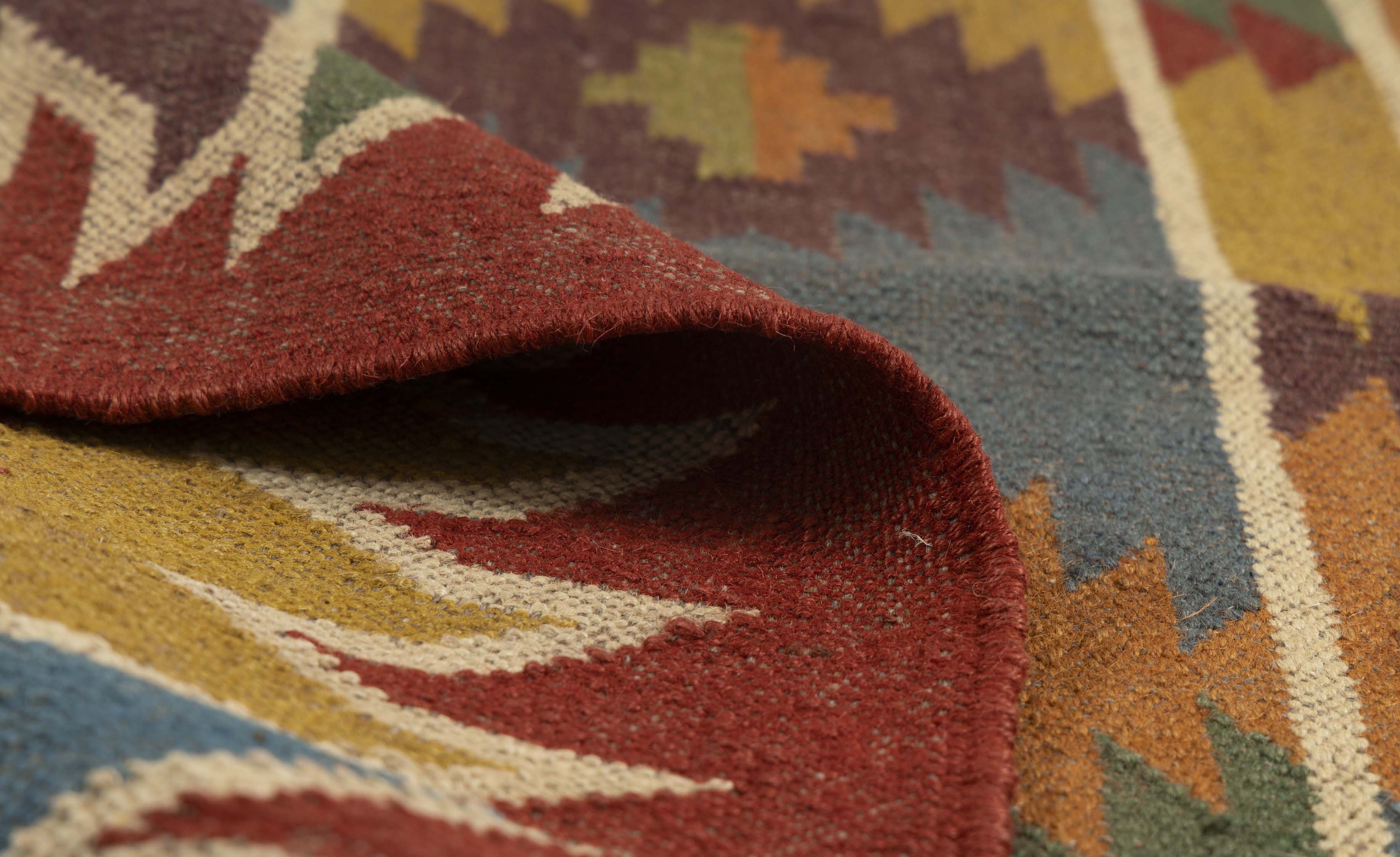 Kilim Style Hand Woven Jute Rug