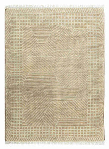 Elementry Geometrical Wool Hand Knotted Carpet