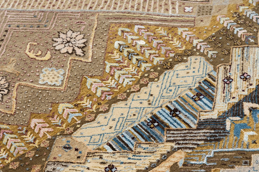 Modern Style Hand Knotted Wool Viscose Carpet
