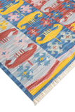 Art kilim style flat woven woollen durrie rug