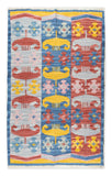 Art kilim style flat woven woollen durrie rug