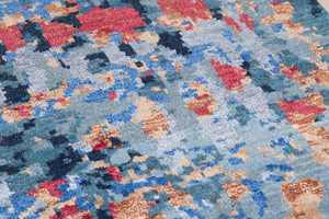 Modern Style Hand Knotted Wool Viscose Carpet