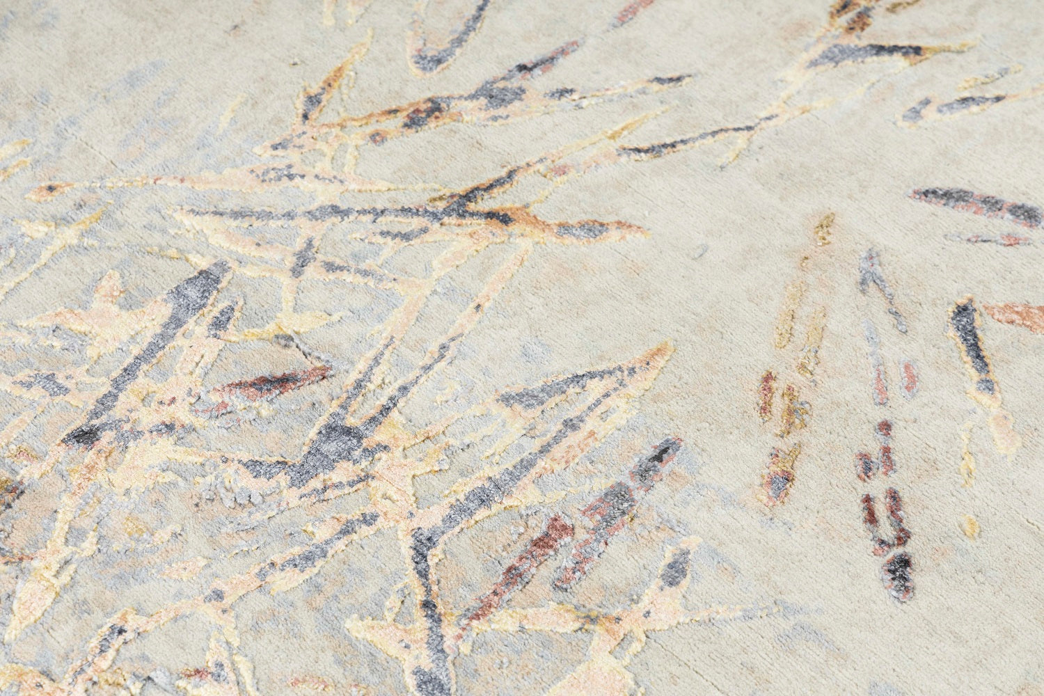 Modern Style Hand Knotted Wool Viscose Carpet