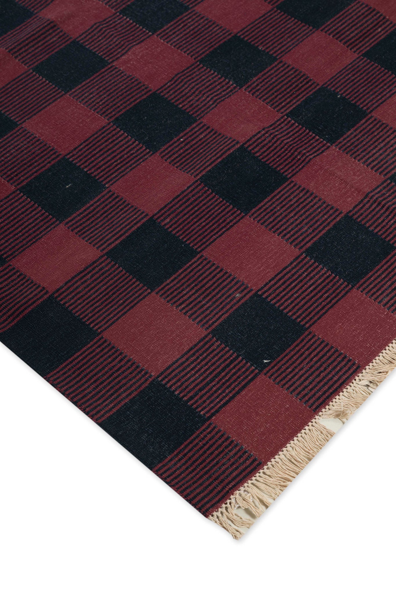 Block Design Cotton Handmade Durrie Rugs