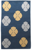 Mid Century style flat woven cotton durrie rug
