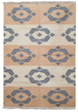 Art kilim style flat woven cotton durrie rug