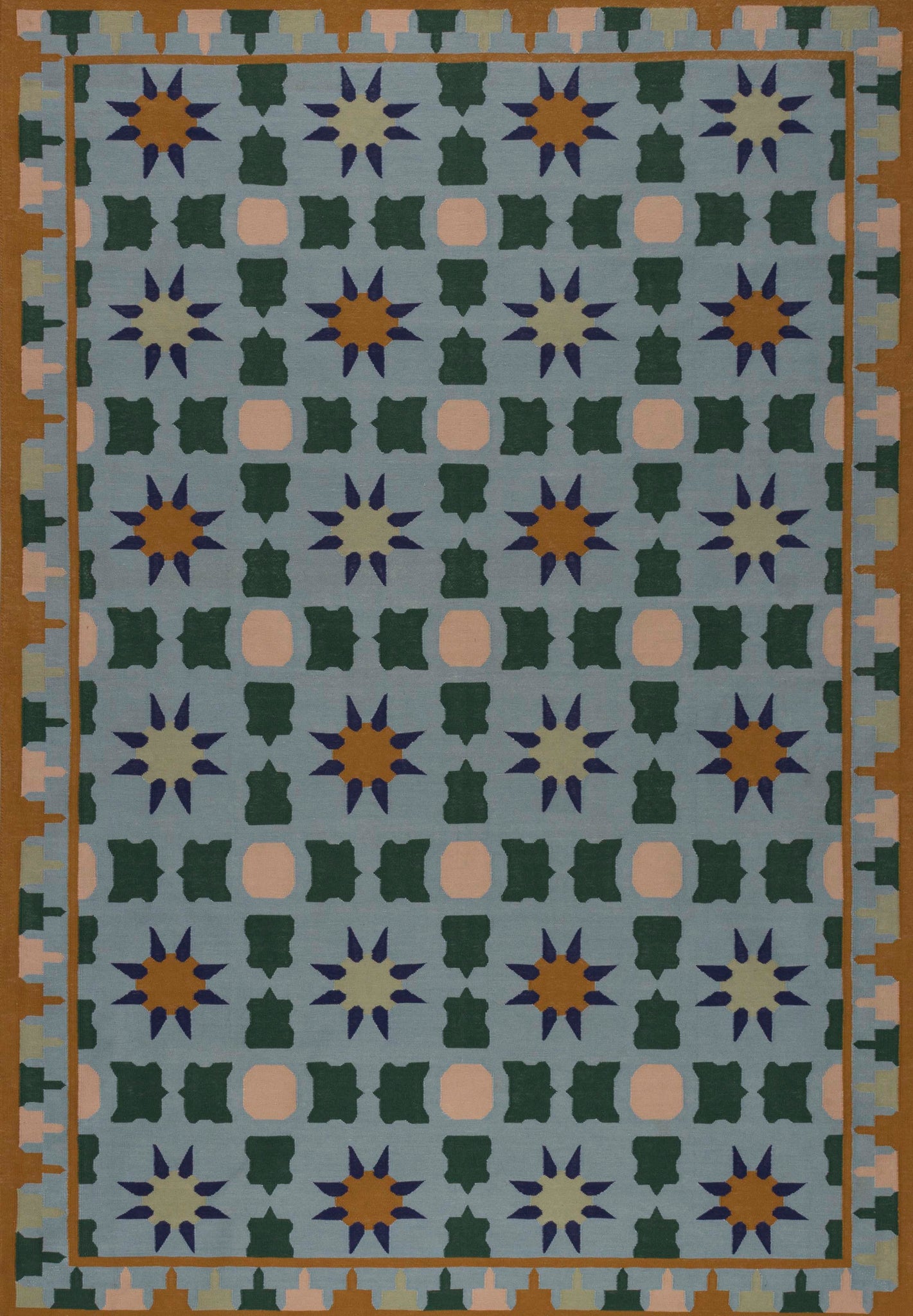 Azure DualStar Durrie Rugs
