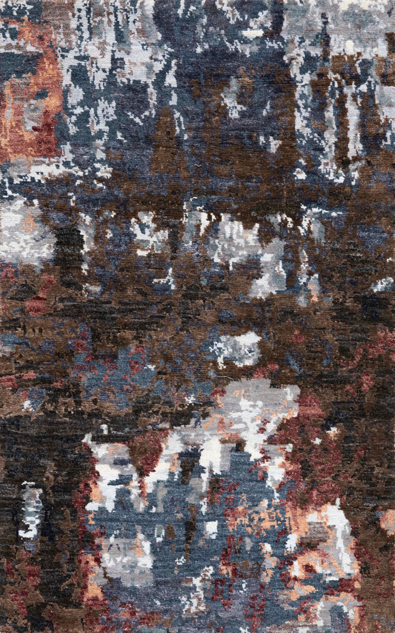 Modern Style Hand Knotted Wool Viscose Carpet